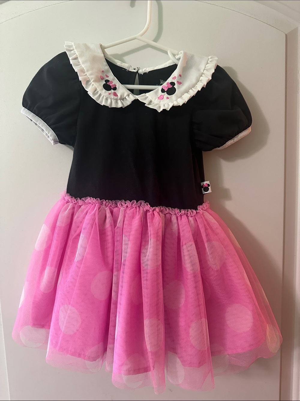 Disney Minnie Black and Pink Tulle Polka-Dot Toddler Dress